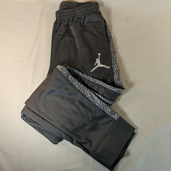 Jordan Grey Pants Sweat Track Side Stripe Boys XL 13-15y Joggers Elastic Ankle - Picture 1 of 11